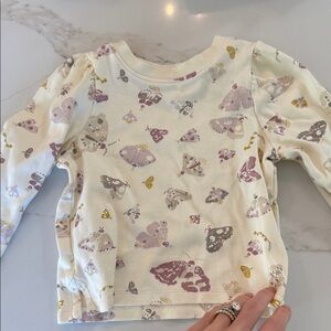 Kids Butterfly Print Long Sleeve Shirt size 2T Pehr